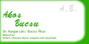 akos bucsu business card
